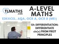 A-Level Maths G1-16 Differentiation: Differentiate sin(x) from First Principles