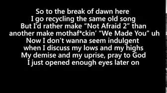 Eminem ft. Sia - Guts Over Fear (HD Lyrics) Eminem ft. Sia - Guts Over Fear (HD Lyrics)