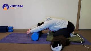 Childs pose with arms elevated - cool down stretch