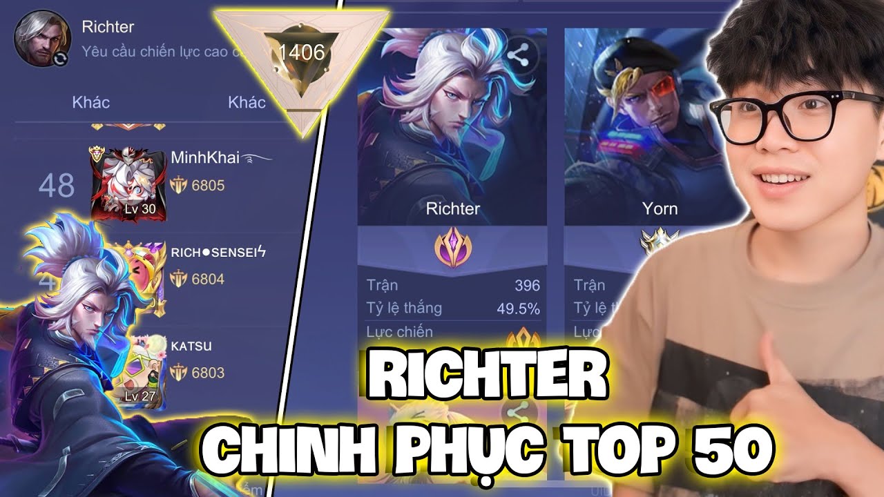 VUX MỘT ĐÊM ĐẤU ĐỈNH CAO RICHTER VÀ CHINH PHỤC TOP 50 VIỆT NAM ĐẦY BẤT ỔN LIÊN QUÂN MOBILE