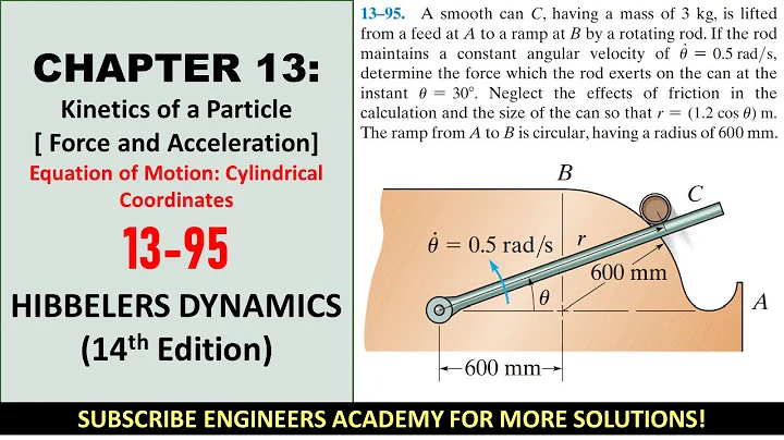 13-95 | Kinetics of a Particle | Chapter 13: Cylindrical Coordinates |  Engineers Academy