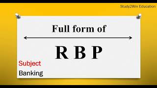 RBP ka full form I Full form of RBP in English I Subject   Registered Banking Professional