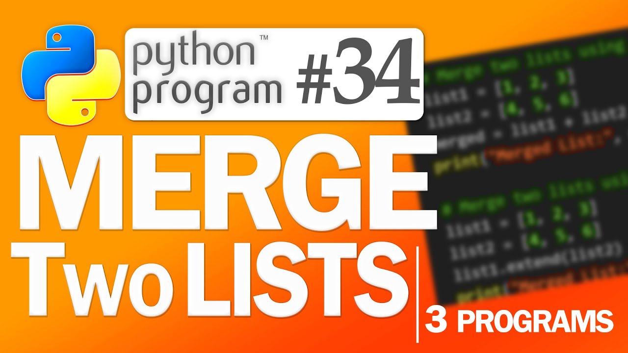 🐍Python Program #34: Merge Two Lists | Python Programming