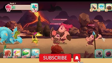 Dino bash |volcano island is hot for egg |dino bash gameplay |attacked on cavemen’s |#dinobash