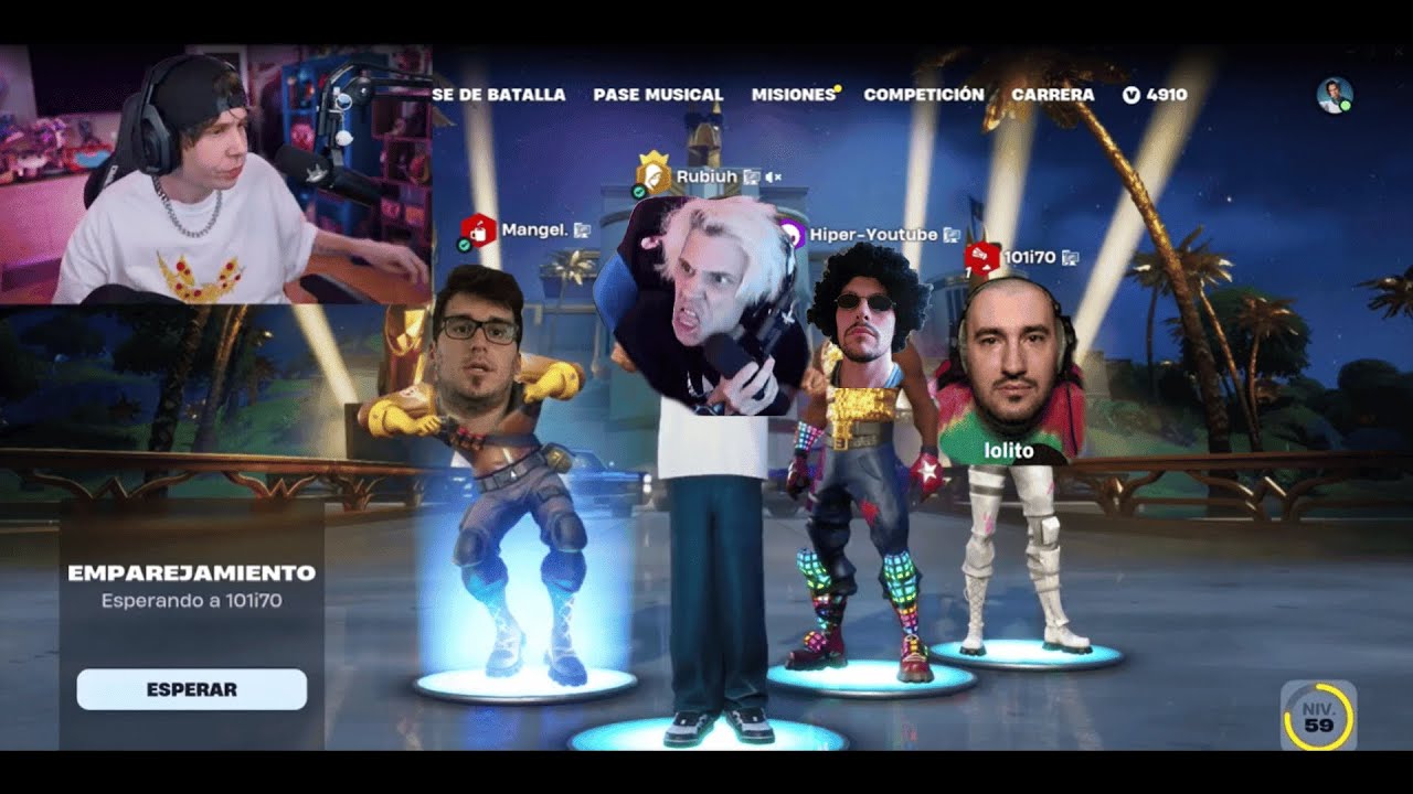 Rubius juega fortnite OG con LOLITO, MANGEL Y HIPER - YouTube