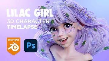 아이유의 라일락을 3D 캐릭터로 표현한다면? LILAC GIRL 3D Character Timelapse