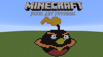 Minecraft Pixel Art Tutorial: Black Angry Bird Space