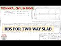Steel Calculation for Two way slab simple technique | BBS for two way slab in Tamil | TCT