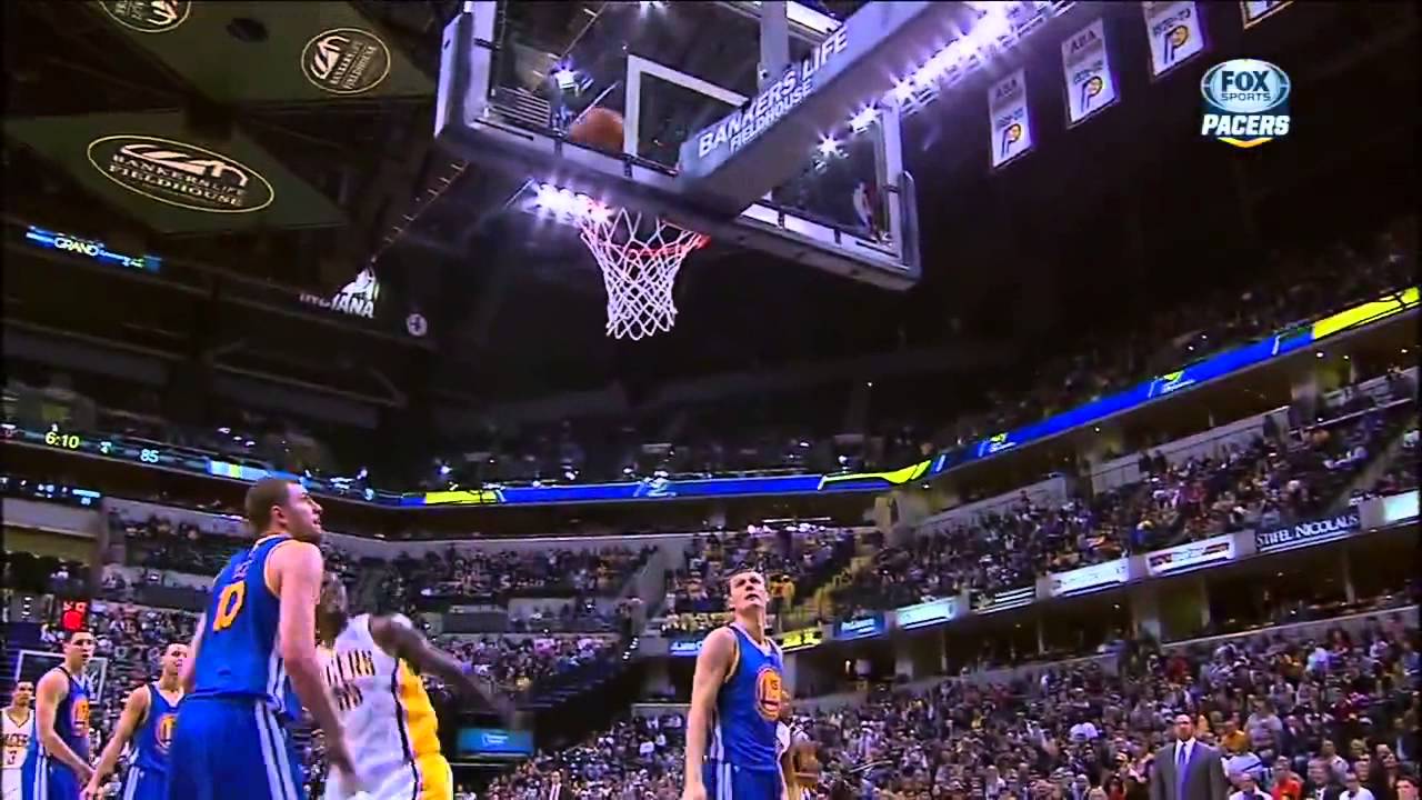 Fight Between Pacers And Warriors Stephen Curry Tossed Around (2/26