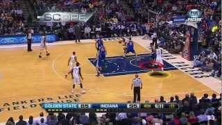 Fight Between Pacers And Warriors | Stephen Curry Tossed Around (2/26/13)