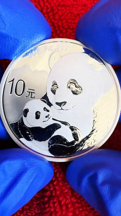 2019 Chinese Silver Panda #shorts #silver #china #panda #bear #baby #animals #cute #money #coin #4k