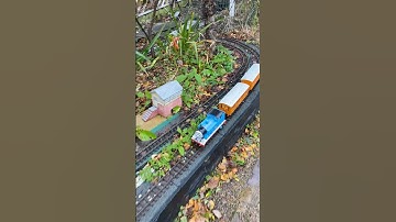 Thomas’ last run on the St. Albans South Signal Box garden railway of 2024