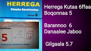 Herrega kutaa 6ffaa Boqonna 5 Barannoo 6 Danaalee Jaboo fi Dilgaala 5.7