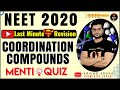 Coordination Compounds Class 12 NEET Questions | NEET 2020 Preparation | NEET Chemistry | Arvind sir