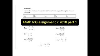 Math603 assignment 02 2018 || Solution || By YourSirG