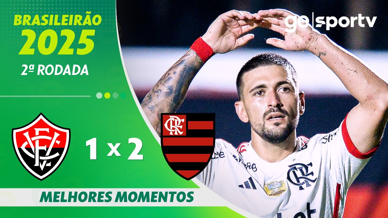 VITÓRIA 1 X 2 FLAMENGO | MELHORES MOMENTOS | 2ª RODADA DO BRASILEIRÃO 2025  | ge.globo