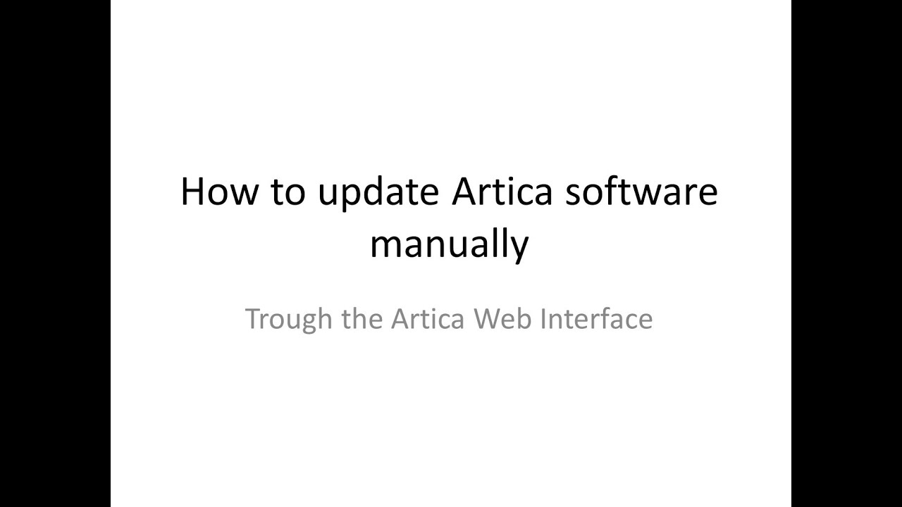How to update manually artica software version - YouTube