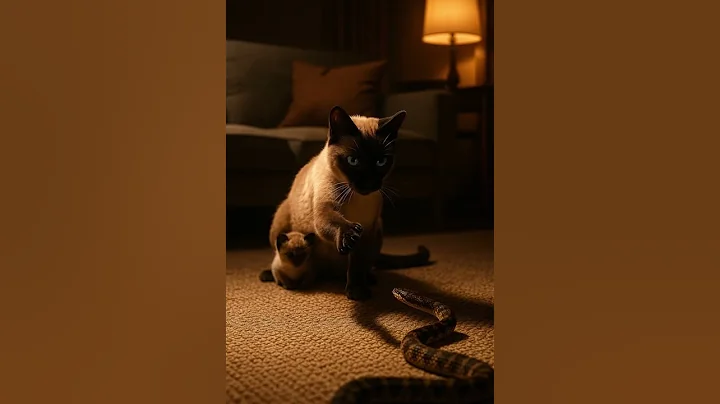 Video 10546201: siamese cat kitten, tiny siamese kitten, siamese mom cat, siamese cats living, siamese mother cat, cat vs siamese