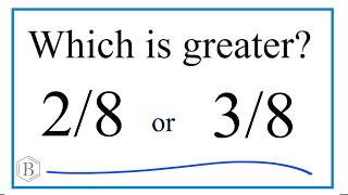 Which fraction is greater 2/8 or 3/8?
