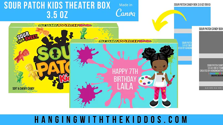 Party Template| DIY Custom Party Favors|Candy Box Canva TemplateTutorial|3.5 oz Theater Box of Candy