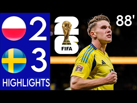 Sweden vs Poland 3-2 Highlights •88' Viktor Gyokeres goal • World Cup Qualification
