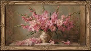 Pink Gladiolus Painting | Luxury TV Wall Art for Living Room screenshot 2