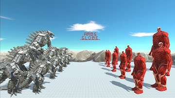 Mechagodzilla vs Colossal Titan Attack on Titan | Growing Battles - Animal Revolt Battle Simulator