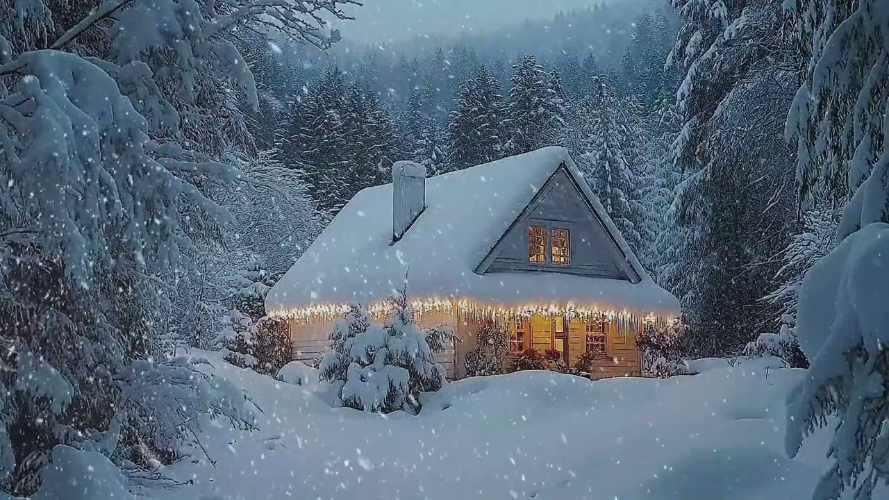 4K Mountain Blizzard Just Before Dawn — Snowstorm Ambience & Wind for Sleep