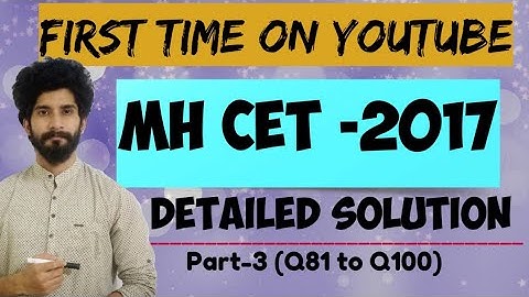 MH CET-2017(SOLUTION) :Part-3