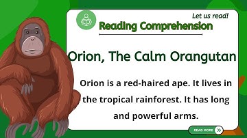 GRADE 1-3 Reading Comprehension Practice I Orion, the Orangutan I  Let Us Read! I with Teacher Jake
