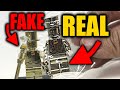 Real vs fake lego mr gold comparison