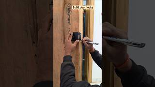 Step-by-Step Solid Door Lock Installation | Pro Woodworking Door Lock Fitting #shortvideo