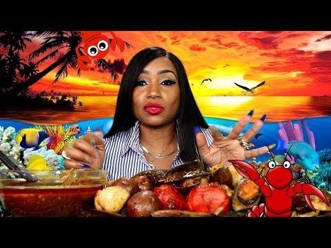 Seafood Mukbang: 2lbs Mussels, 2lbs Clams, 2 Lobster tails and Potatoes