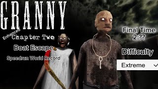 Granny 2 Enhanced - Boat Escape In Extreme Mode Speedrun (WR)