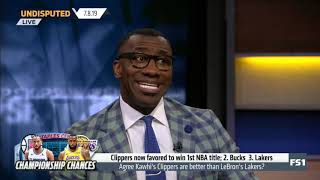UNDISPUTED | Shannon Sharpe react Kawhi's Clippers favorited over LeBron's Lakers to win 1st title