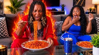 DRENCHING My Wife Spaghetti With Buldak RAMEN Packet (gone wrong)