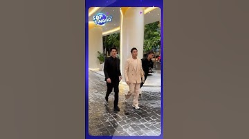 Anh Tú xuất hiện giữa tin đồn Diệu Nhi có em bé, đi như catwalk cùng Kiều Minh Tuấn dự đám cưới.