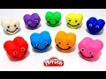 Играем и учим цвета на английском языке с сердечками смайликами из пластилина Play-Doh.