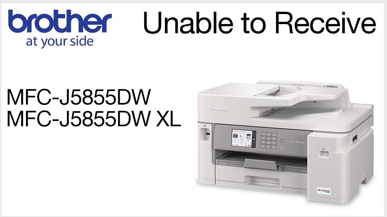 MFCJ5855DW or MFCJ5855DW XL unable to receive fax - YouTube