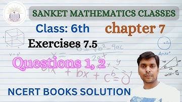 6th class maths exercise 7.5 question 1, 2/ class 6th maths exercise 7.5 question 1, 2 cbse board.