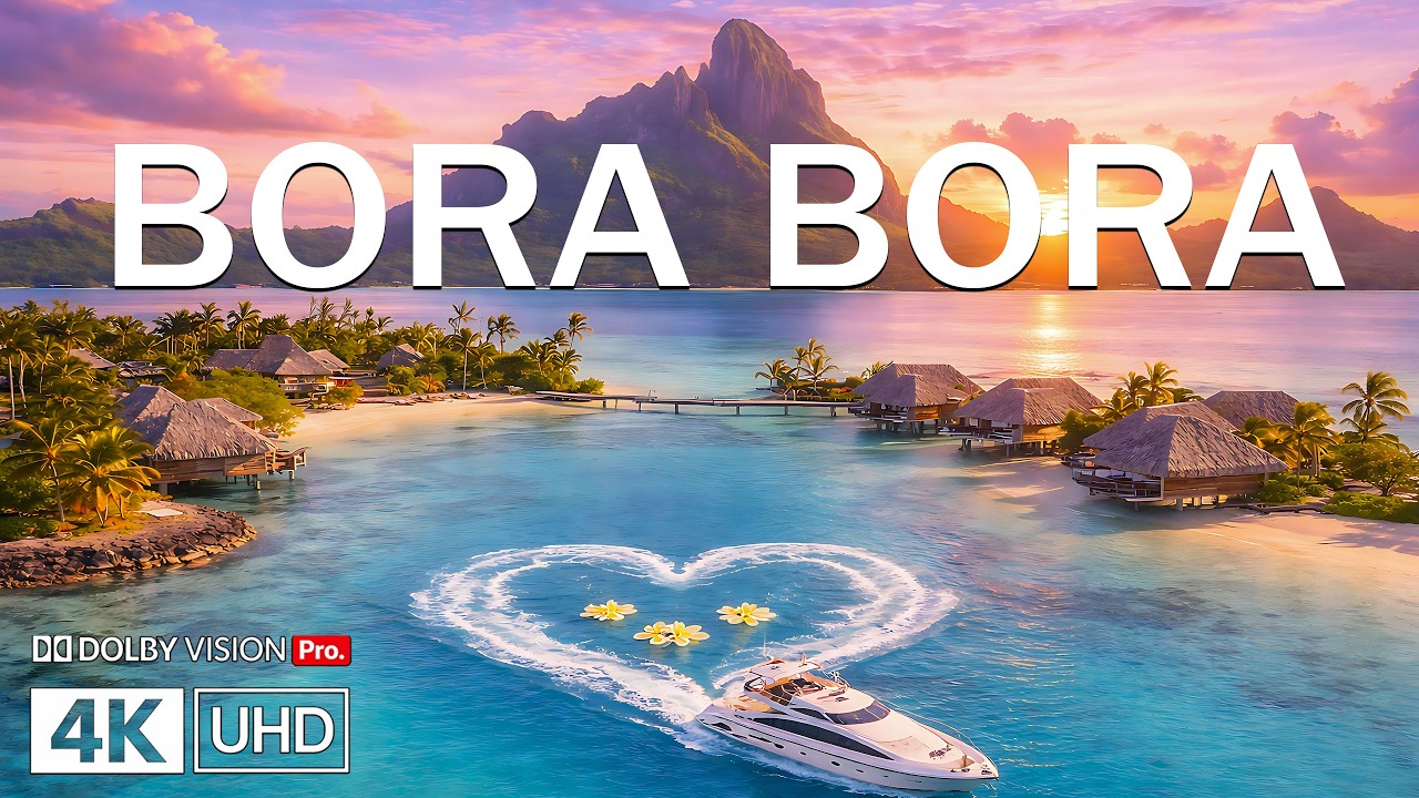 Drone Footage Bora Bora 🌴 Island Dreams & Turquoise Seas | Tropical Deep House Morning 4K
