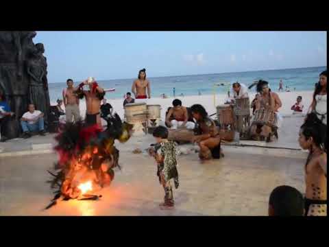 Maya Warrior Dance at Portal Maya, Playa del Carmen Mexico