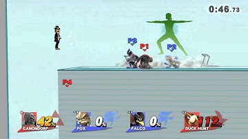 SSB Wii U Online (For Glory) Ganondorf and Duck Hunt vs. Fox and Falco