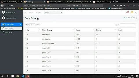 tutorial CodeIgniter - membuat DataTable menggunakan CI dan AdminLTE