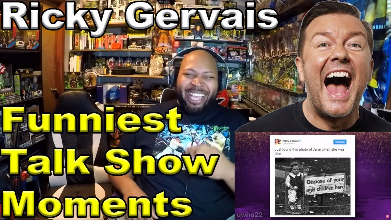 Ricky Gervais Funniest Talk Show Moments Reaction - YouTube