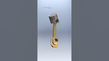 Assemble of (Piston+ Piston rings + piston pin +connecting rod)designed in #solidworks #3d #cad ❤️🙏