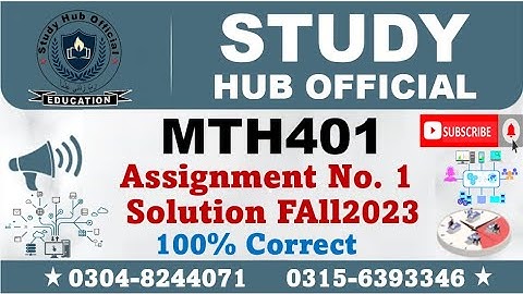 MTH401 Assignment 1 Solution Fall 2023 By Faiz Ur Rahman