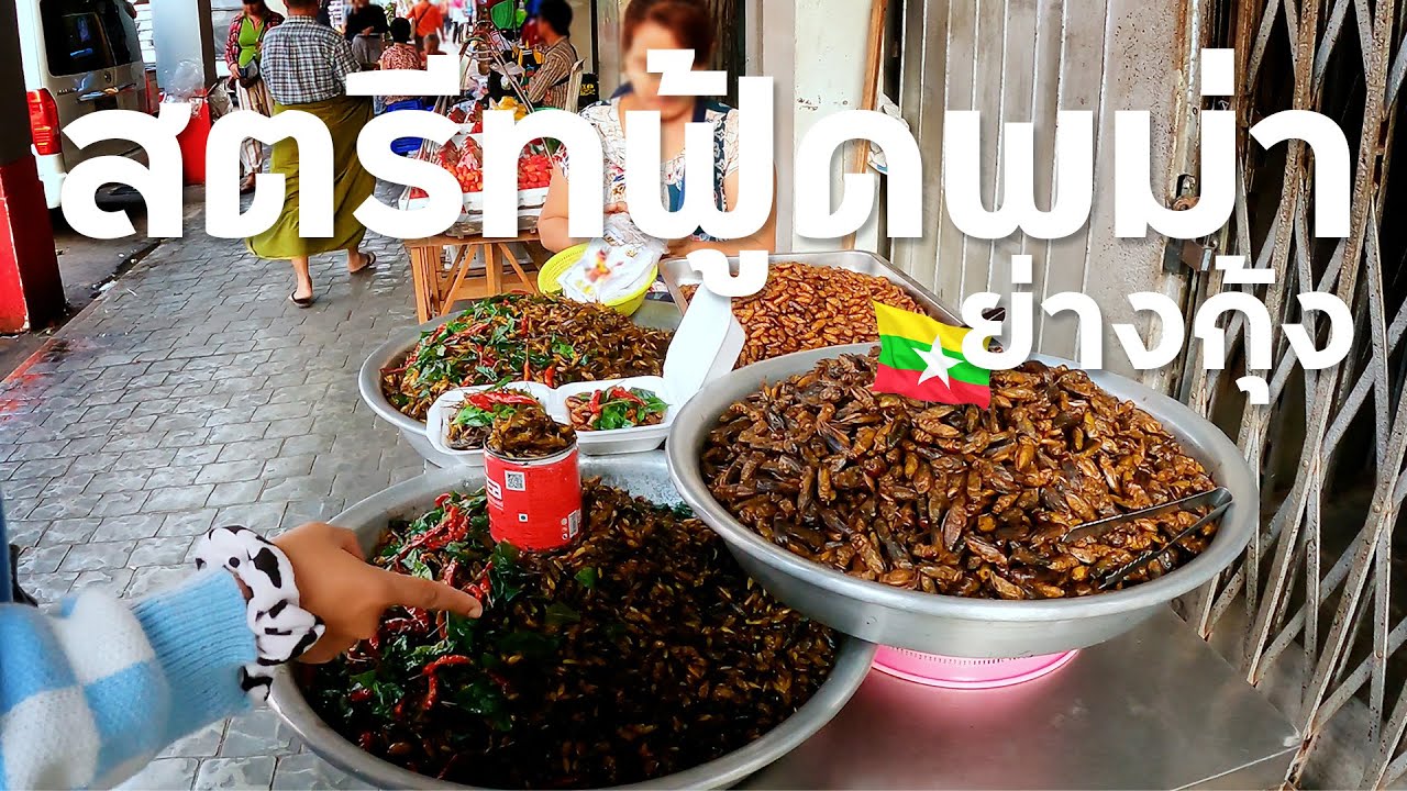 สตรีทฟู้ดย่างกุ้งที่พม่า เห็นราคาแล้วตกใจ !! 🇲🇲 - YouTube