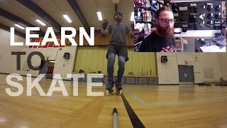 How to Rollerblade - First time on Inline Skates - BASIC STRIDE ON INLINE SKATES