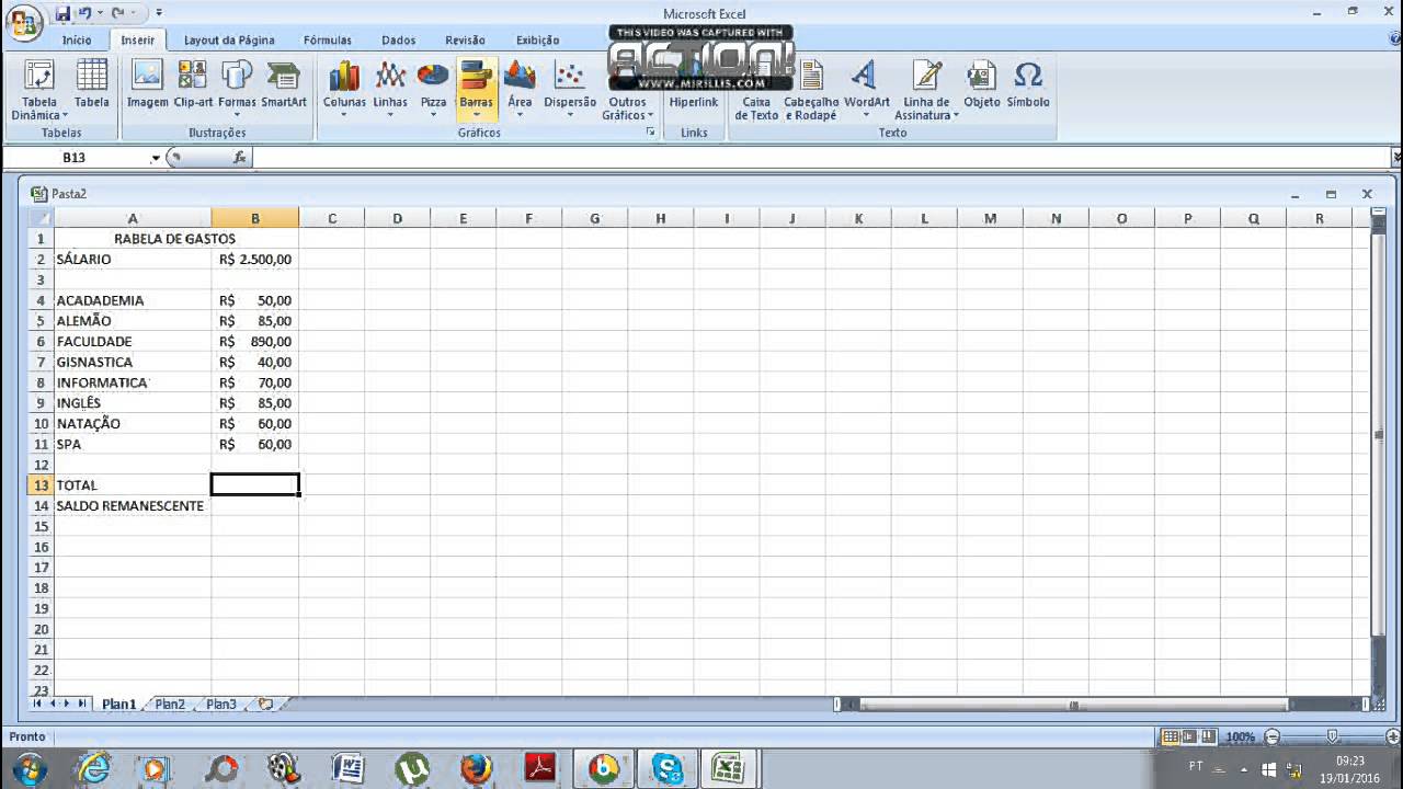 Como Criar Planilha No Excel 20072010 Youtube